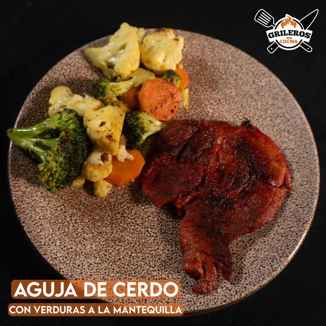 Aguja de Cerdo con Verduras a la Mantequilla
